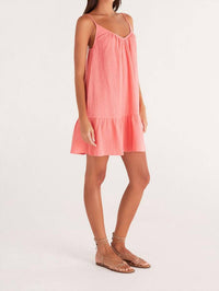 Z Supply Women's Amalia Gauze Mini Dress in papaya glow - women's dress - alternate view