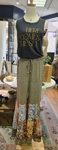 Young Threads - Women's Long Boho Patchwork Pants