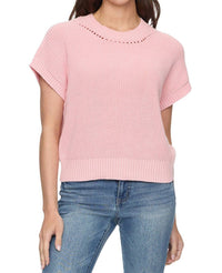 Flags & Anthem Elwood Drop Needle Stitch Crew Tee in pink - women's t-shirt
