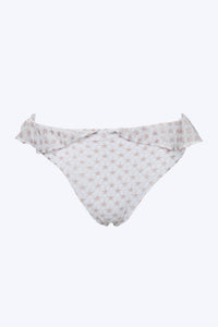 BELLA RUFFLED HIGH-LEG LACE BIKINI BOTTOM