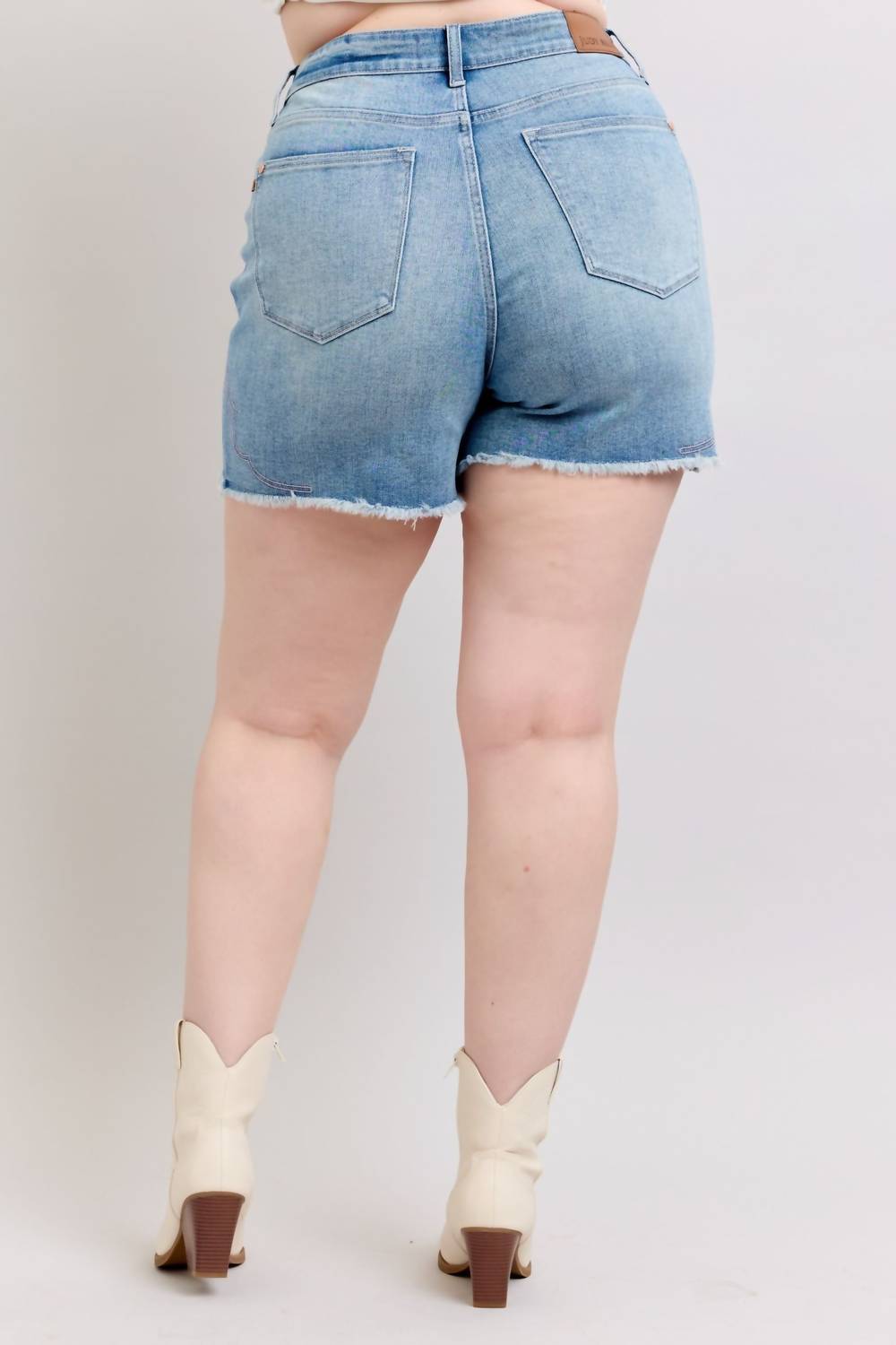 Judy Blue - High Waist Western Embroidery Cut Off Denim Shorts