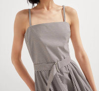 Brunello Cucinelli - Sleeveless Striped Dress With Bubble Hem