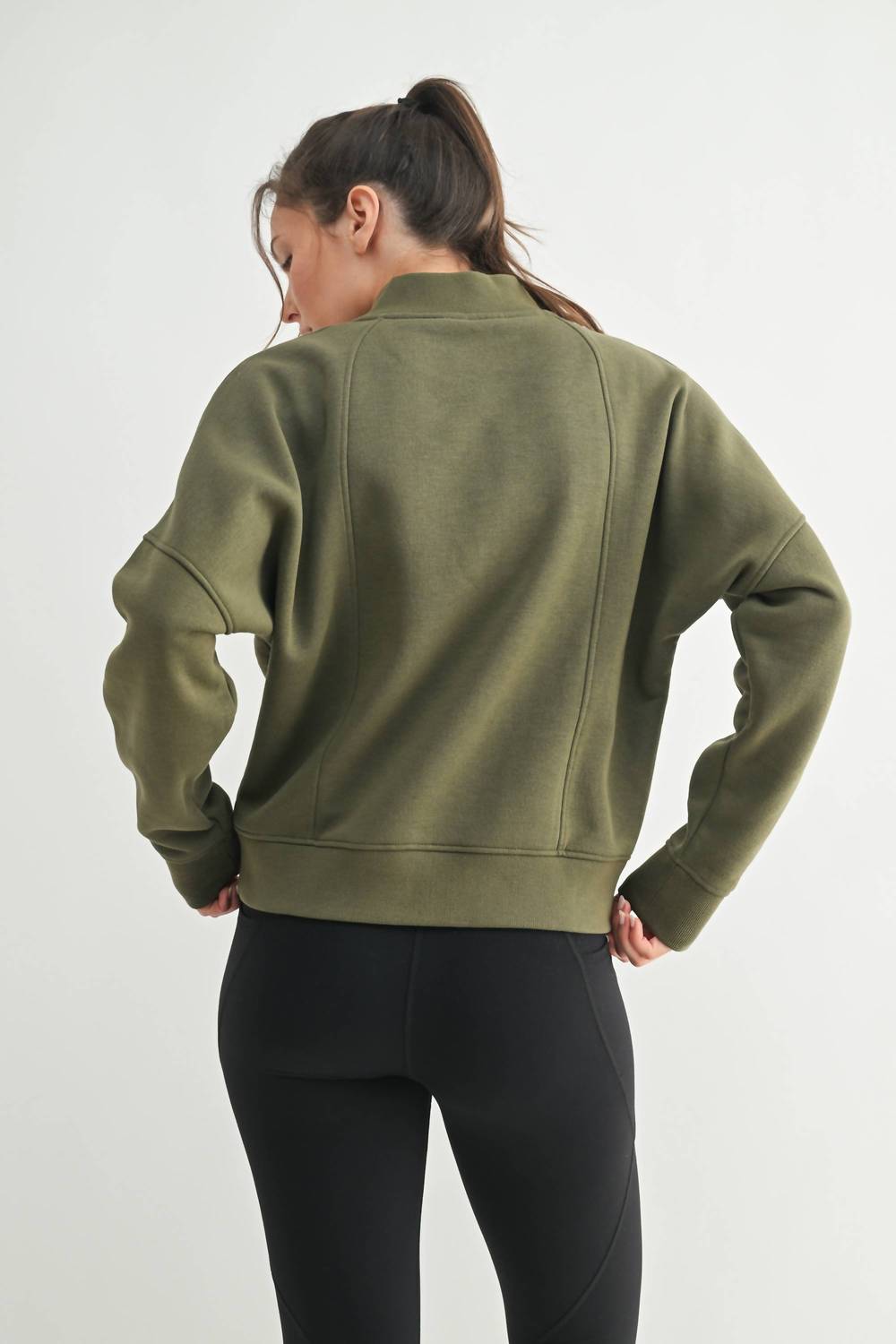 Mono B - Princess Seam Quarter Zip Pullover
