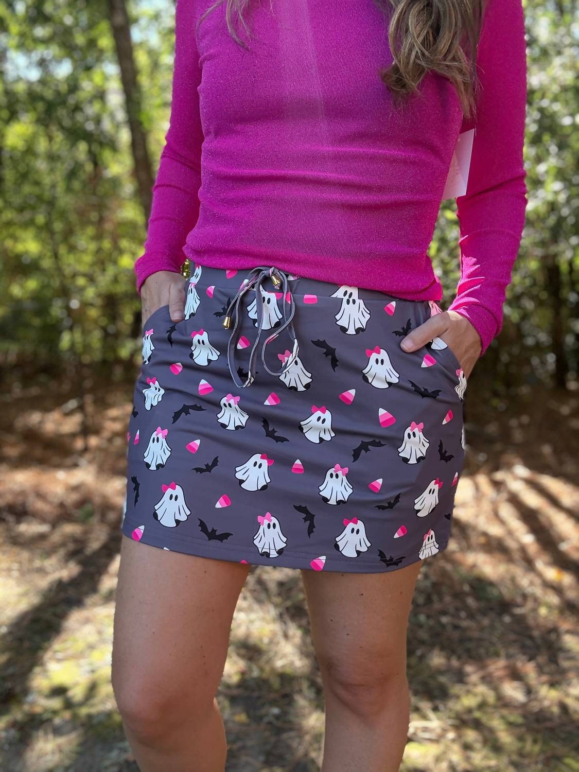 Jess Lea Pink-a-boo Gigi Skort in gray - women's shorts