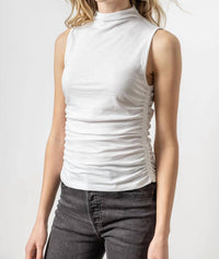 Lilla P - Shirred Mock Neck Tank Top