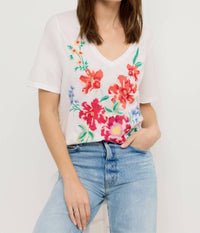 Johnny Was - CELIORA RAW HEM V-NECK TEE