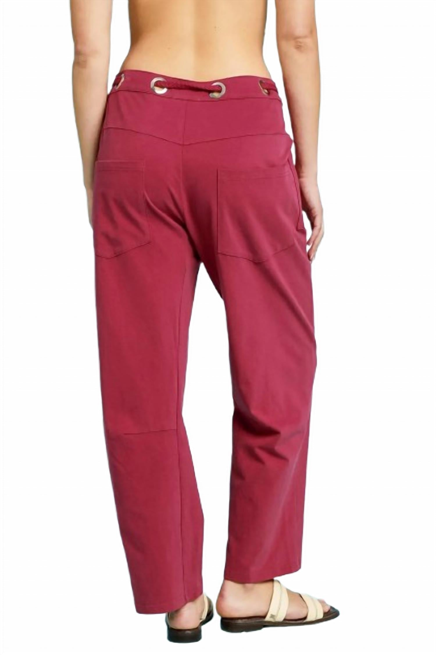 Umgee - Drawstring Wide Leg Casual Pants