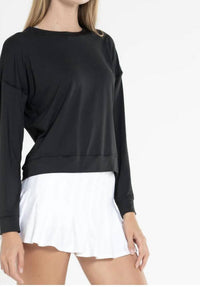 Lucky in Love Hype Long Sleeve Top in love hype long sleeve in black - women's long sleeve top - alternate view