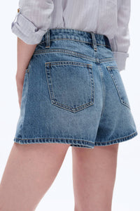 Bayeas - Mid Rise Rigid Denim Shorts