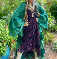 A Rare Bird Burnout Velvet High Low Maxi Dress in magenta - women's dress - alternate view
