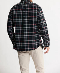 JACHS NEW YORK Brawny Flannel Shirt & Thermal Long Sleeve Tee - 2-pack in black plaid brawny - men's shirt - detail view