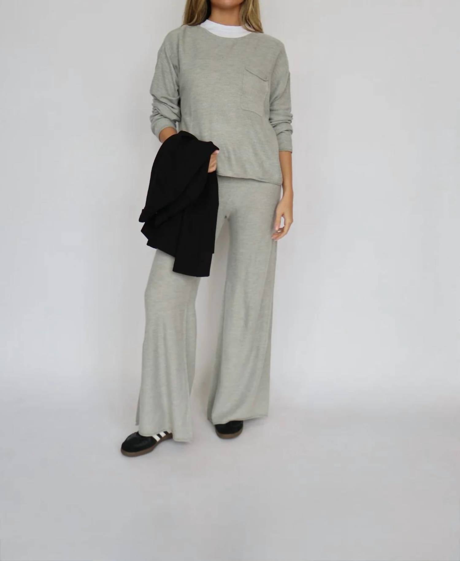 ELAN Drawstring Light Pant in grey - women's pants
