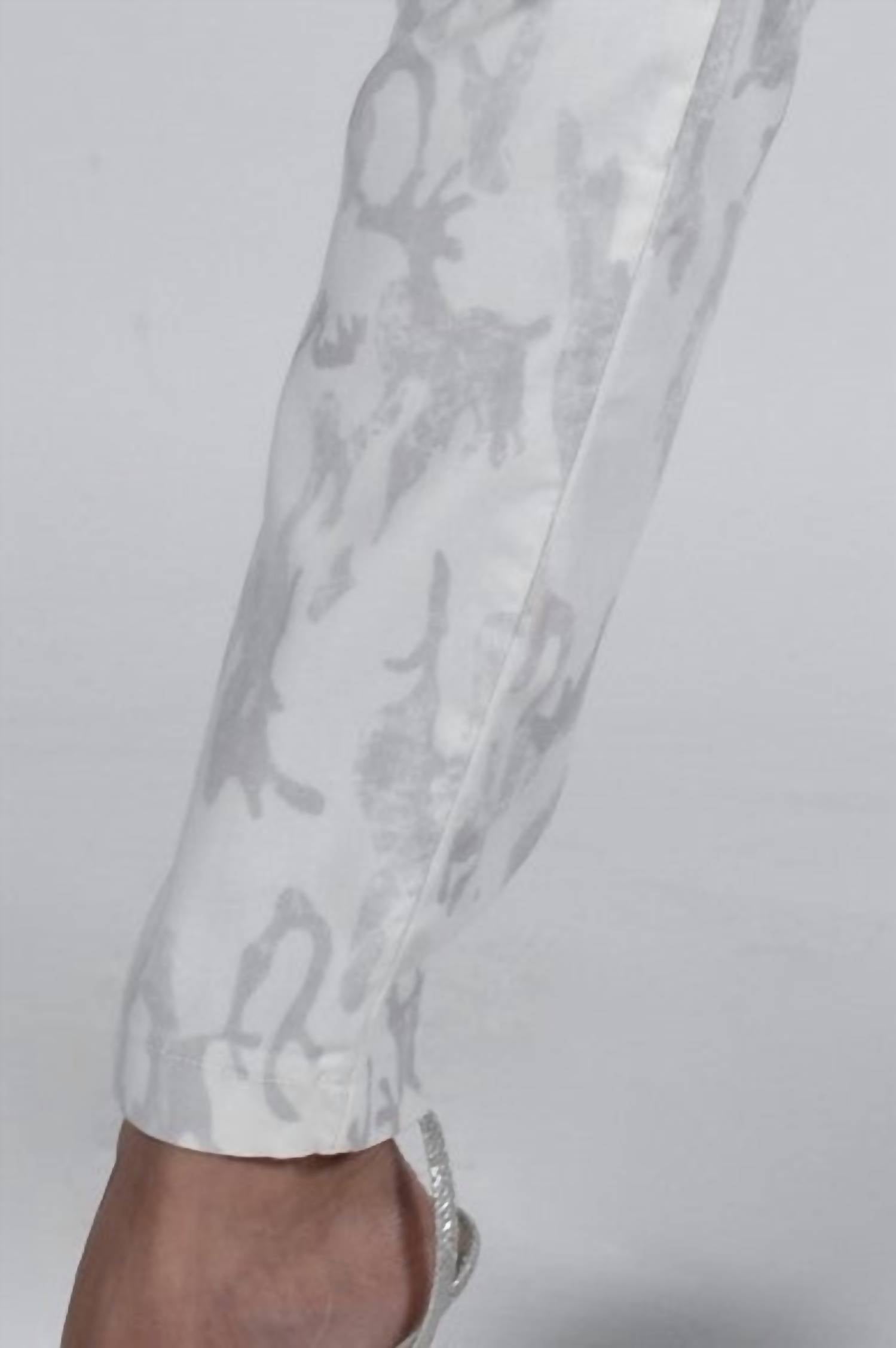 Frank Lyman Cora Animal Print Pants in white - women's pants - alternate view