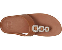 Fitflop - Women's Fino Crystal-chain Leather Toe-post Sandals