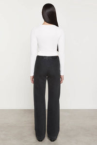 Enza Costa Cotton Denim Everywhere Pant in washed black - women's pants - alternate view