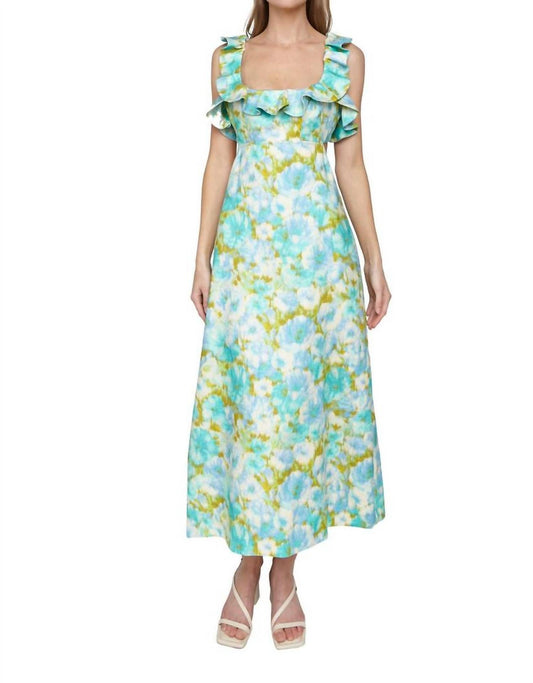 High Tide Frilled Midi Dress