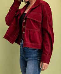 Gigio - Corduroy Babydoll Style Button Up Jacket