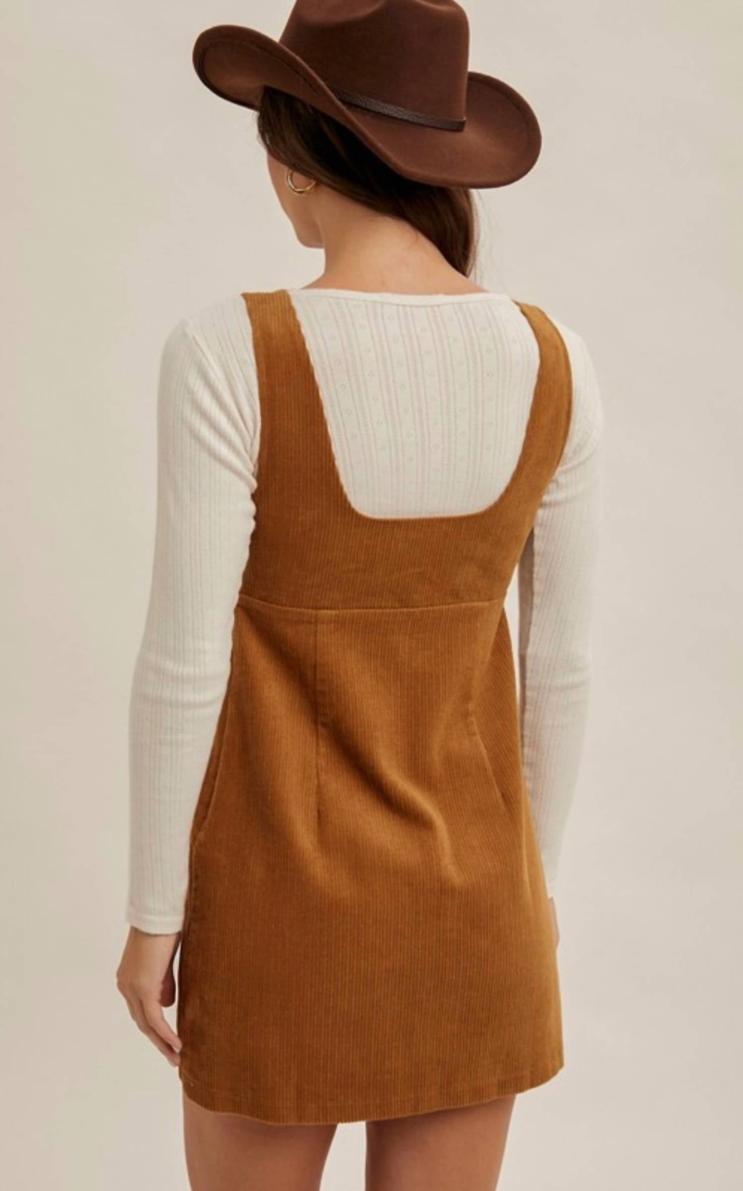 Hem & Thread - Corduroy Pinafore Mini Dress
