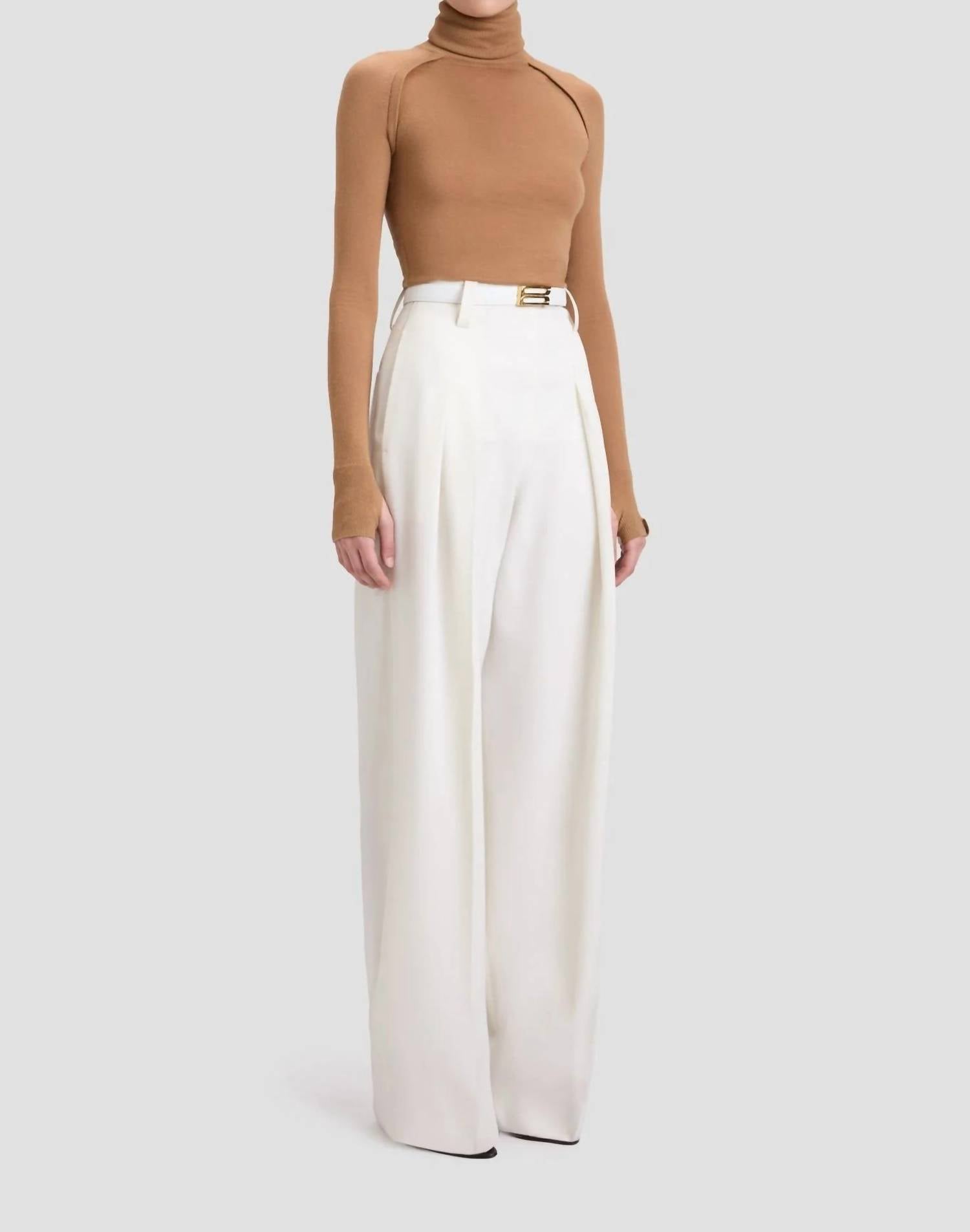 Victoria Beckham - Fresh Wool High Waisted Cinched Trouser