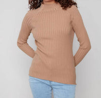 Charlie B - Basic Ribbed Mock Neck Sweater