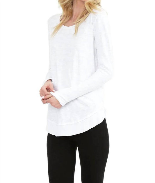 Long Sleeve Curved Hem Top