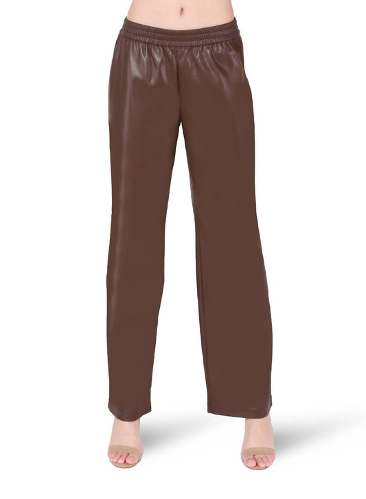 Dex - PULL ON FAUX LEATHER WIDE LEG PANTS