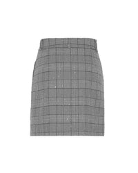 Theo The Label - Women's Eudora Sequined Prince Of Wales Mini Skirt