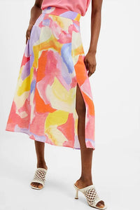 FRENCH CONNECTION Isadora Faron Drape Slip Skirt in summer multi - women's skirt