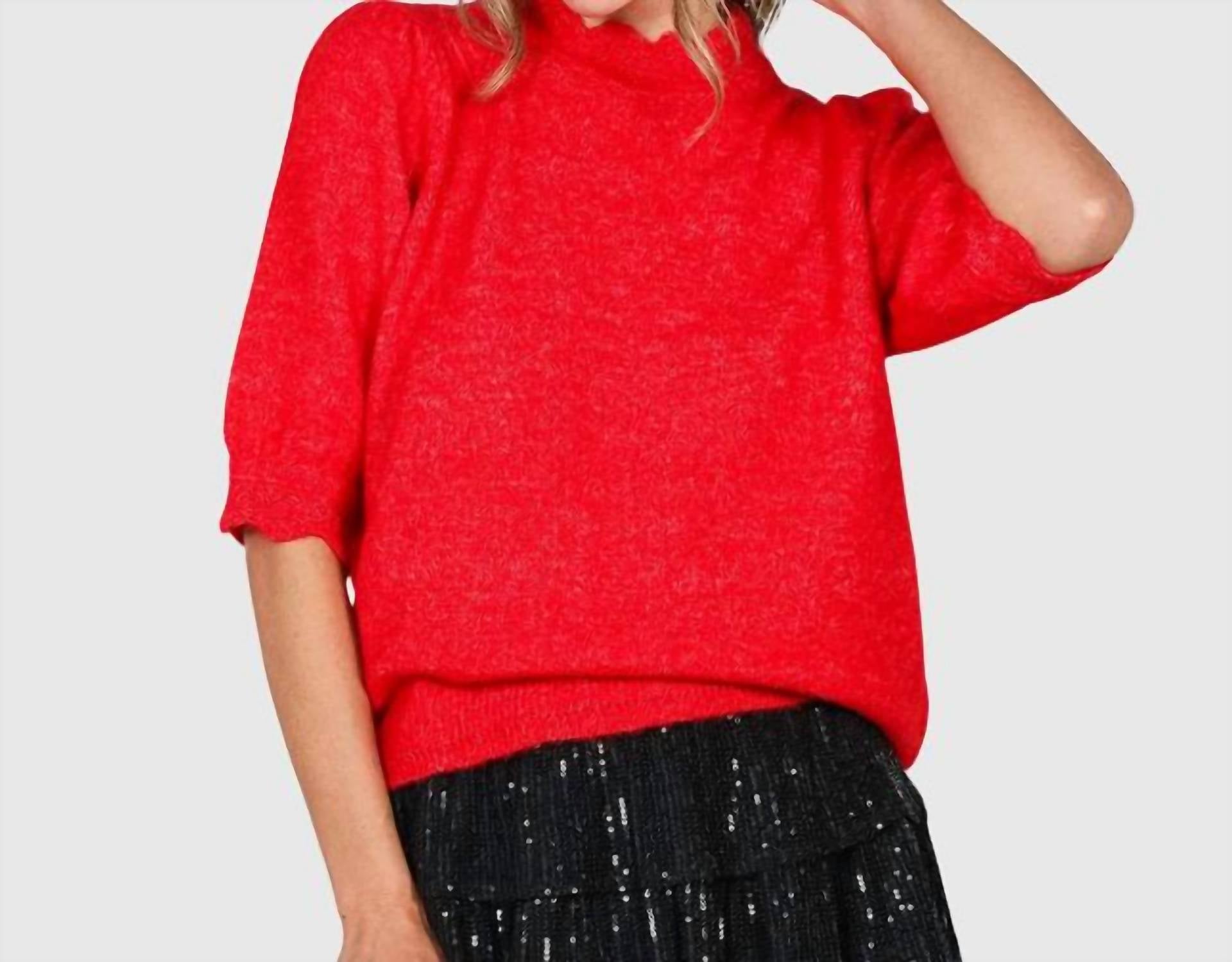 Vine & Love Cherry Crush Sweater Top in red - women's sweater