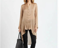 Zeuselen - Sheer Long Sleeve Tuxedo Tail Blouse