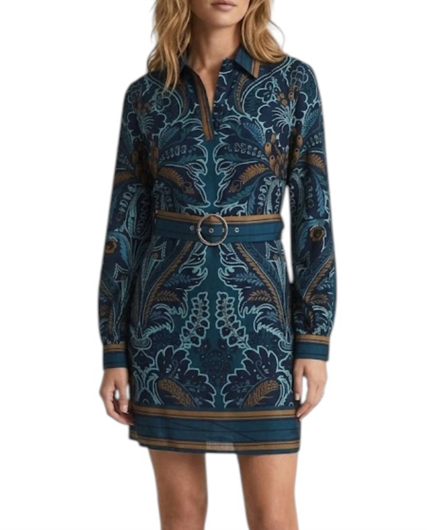 Anna Cate Tally Long Sleeve Dress in blue floral - women's dress
