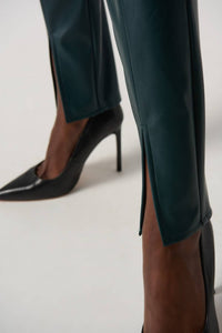 Joseph Ribkoff High-waisted Slim Leather Leggings in emerald - women's pants - view 4
