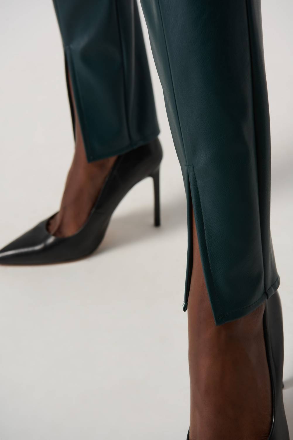 Joseph Ribkoff High-waisted Slim Leather Leggings in emerald - women's pants - view 4