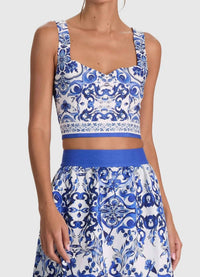 Alice + Olivia - Miriam Cropped Sweetheart Top