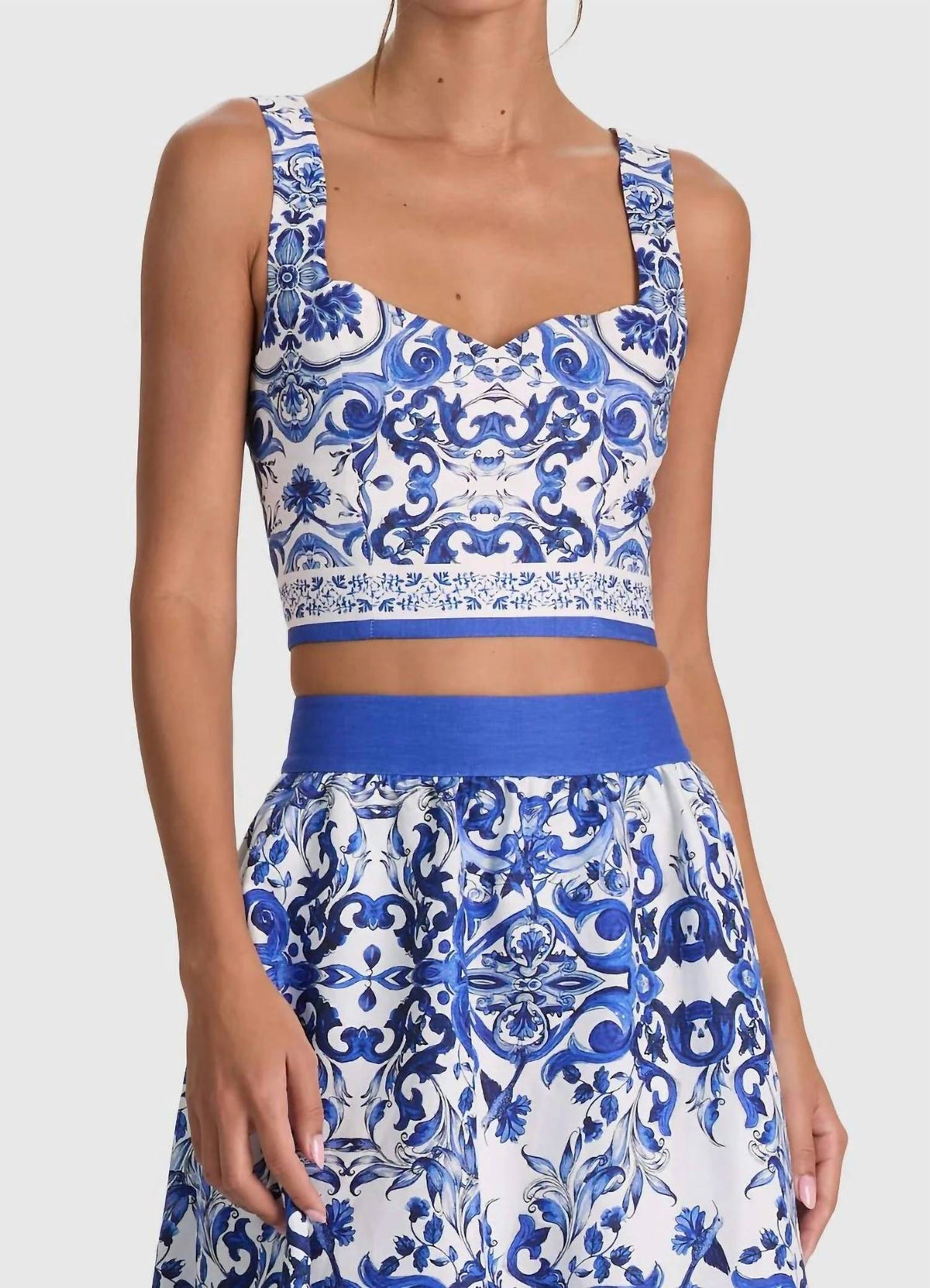Alice + Olivia - Miriam Cropped Sweetheart Top