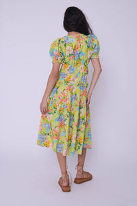 LOVE THE LABEL Sasha Midi Dress in mitzi floral print - women's dress - detail view
