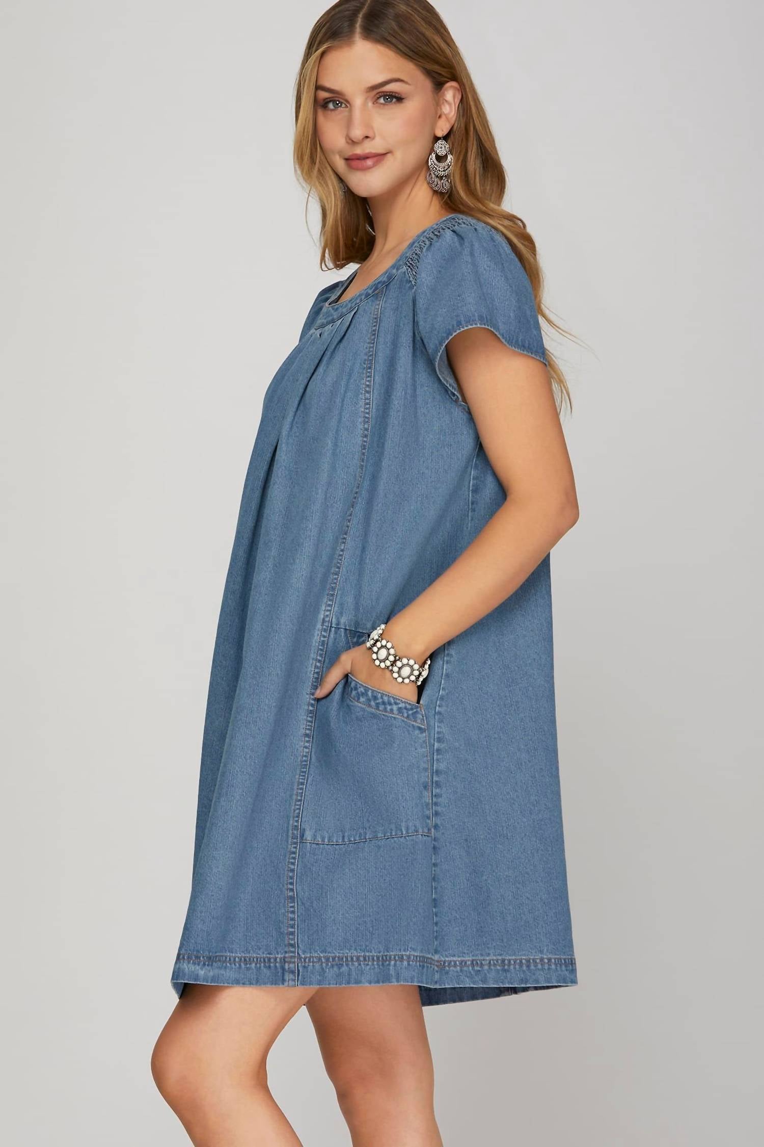 She + Sky - Smocked Ruffle Dress