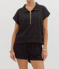 Entro - Ribbed High Waisted Shorts
