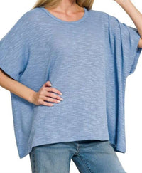 Zenana - Oversized Slub Hacci Top