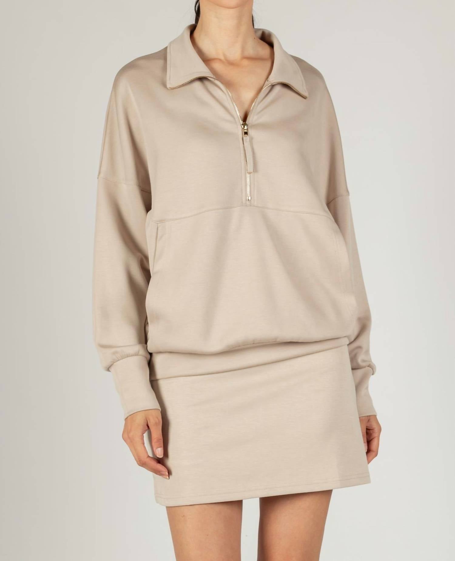 P.CILL Ava Mini Skort in taupe - women's shorts