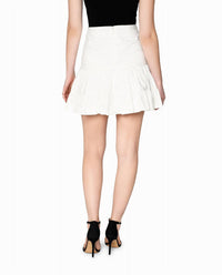 Nicole Miller - Cotton Metal Flounce Mini Skirt