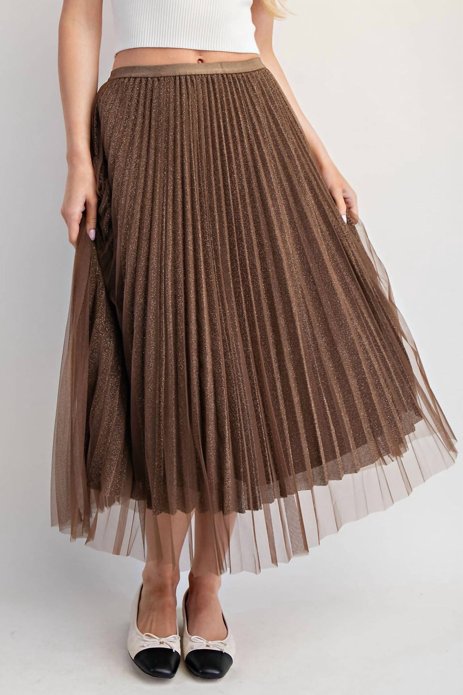 Ee:Some - Glittery Midi Skirt