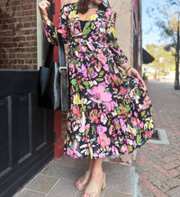 Meet Me In Santorini - Midnight Garden Maxi Dress