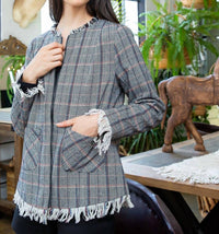 Thml - Plaid Fringe Jacket