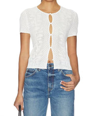Rails - Nina Button Mesh Top