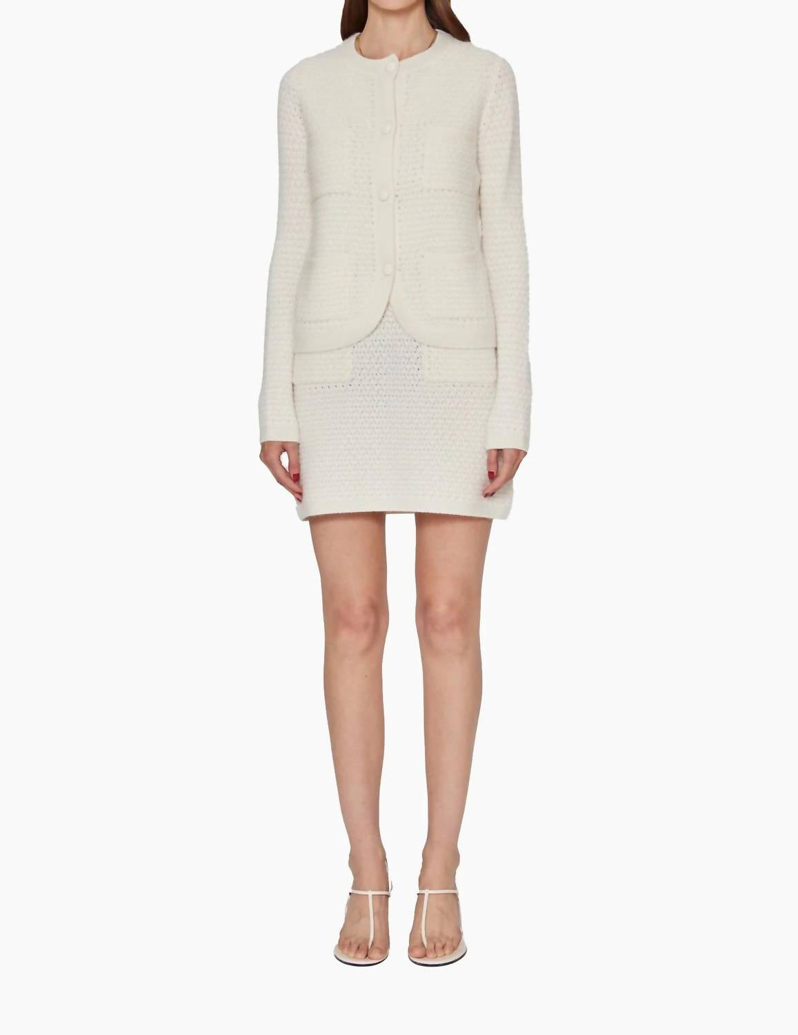 arch4 Cashmere Tulip Cashmere Cardigan in husky grey - women's cardigan