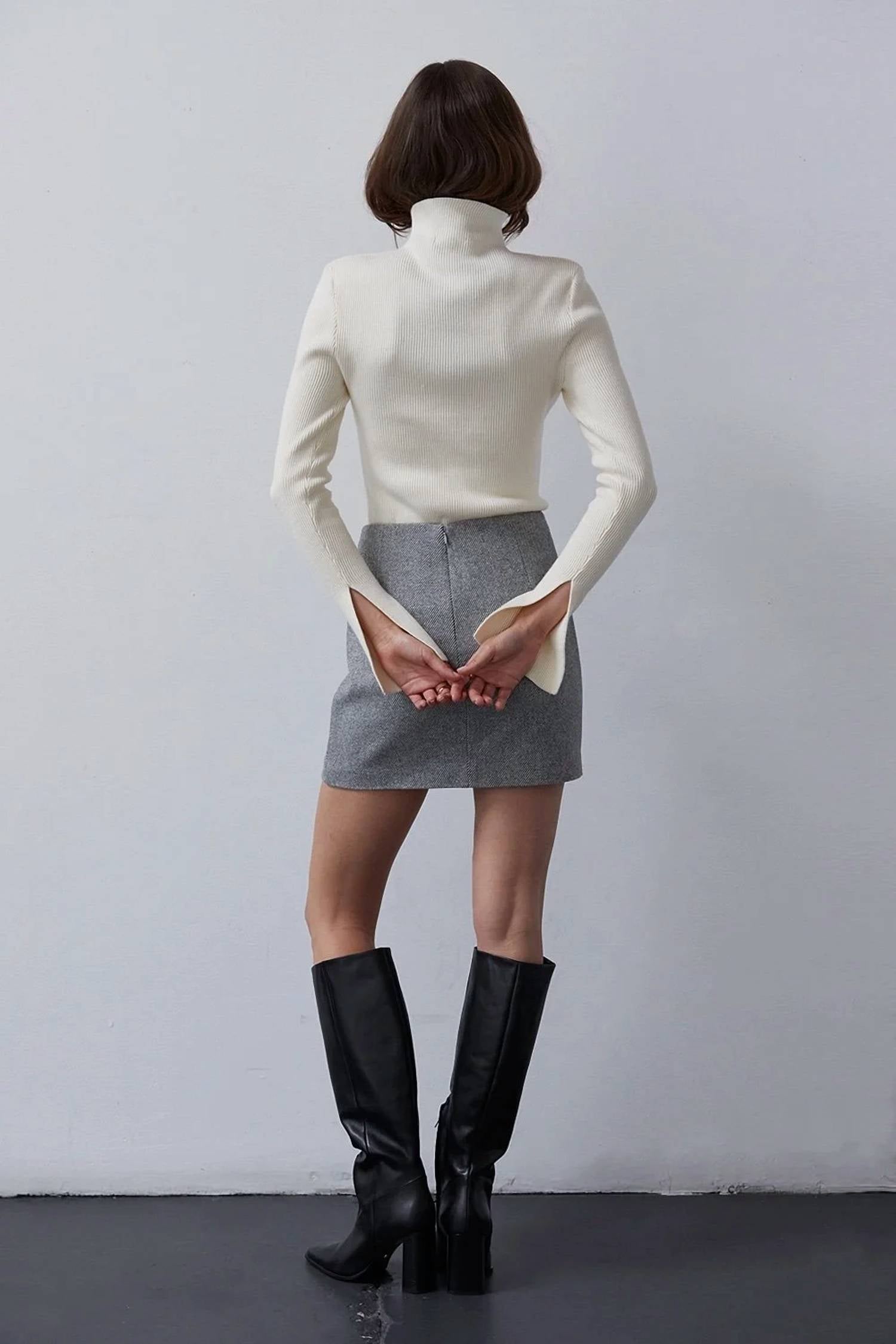 Crescent - Lyla Wool Tweed Skirt