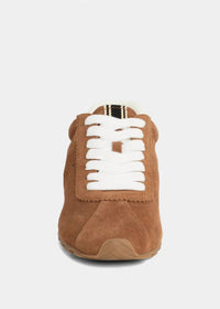SHU SHOP Women's Priscilla Suede Sneakers in mocha mousse - women's sneaker - detail view