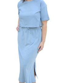 WISHLIST Cool Slate Set in blue - women's skirt - detail view