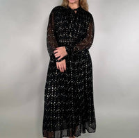 Elan - Polka Dot And Sheer Maxi Dress